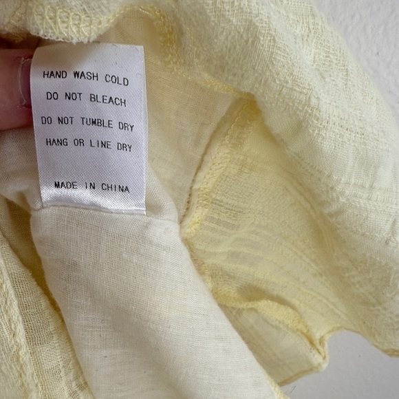 Étophe Studios Yellow Ruffle Cotton Gauze Tiered Mini Dress – Square Neck, M - Picture 7 of 10